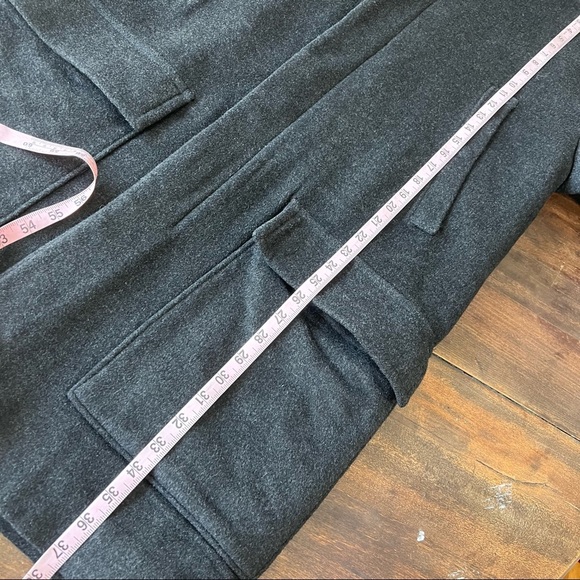 French Connection Wool Blend Gray Longline Mid Length Winter Jacket Small - Picture 14 of 15